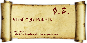 Virágh Patrik névjegykártya